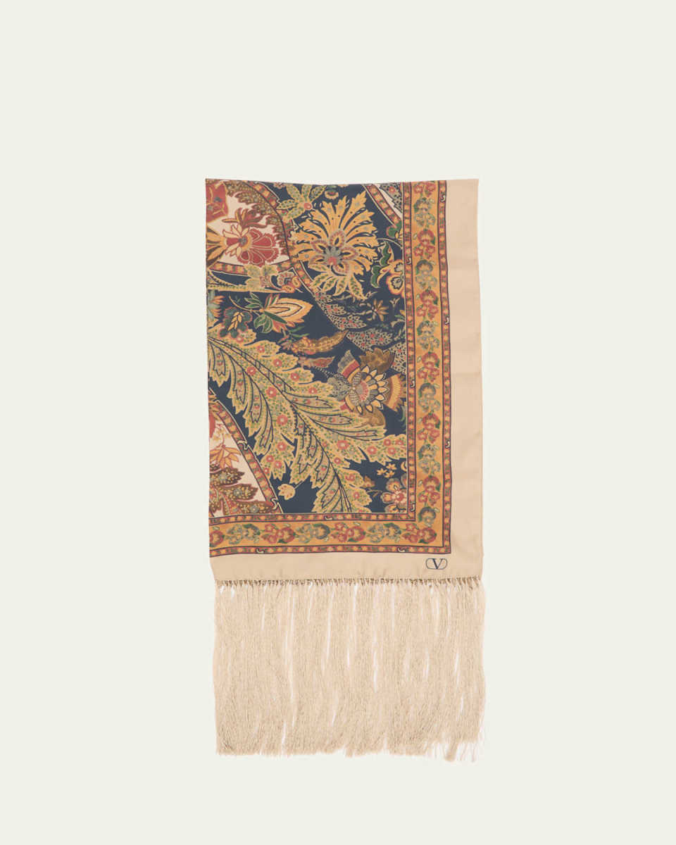 Paisley-Print Silk Scarf